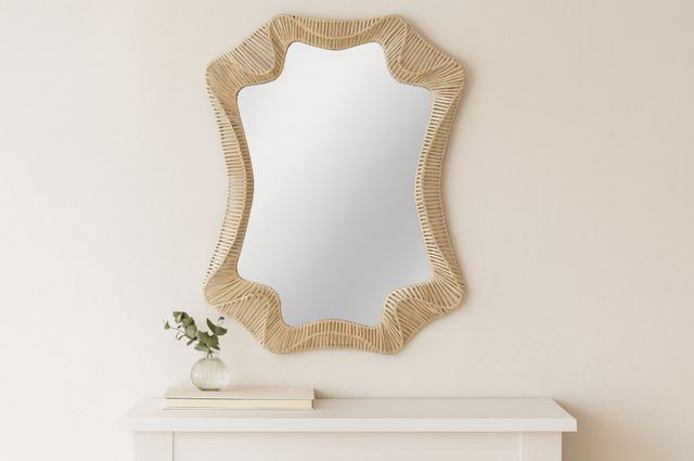 Classy Living Reflective Wicker Framed Mirror Wall Decor-1