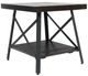 Emerald Home Chandler Espresso Brown End Table with Steel Gray Base-0