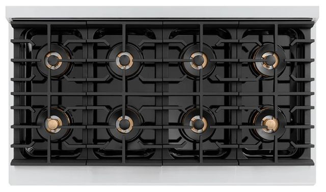 ZLINE Autograph Edition Paramount 48" 6.7 Cu. Ft. Stainless Steel Gas Range with 8 Burner DuoPro™ Cooktop and Dual Ovens with Polished Gold Helix Handles and Accents-3