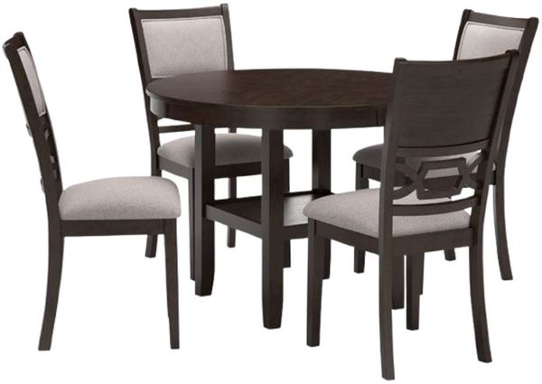 Signature Design by Ashley Langwest 5-Piece Brown/Light Beige Dining Table Set Signature Design by Ashley Langwest 5-Piece Brown/Light Beige Dining Table Set