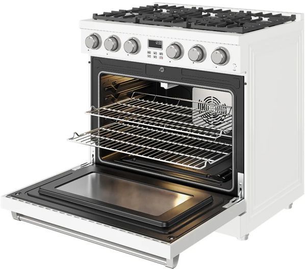 Thor Kitchen® A Series 36" White Contemporary Freestanding Pro Style LP Gas Range-4