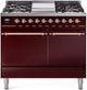 Ilve® Nostalgie II Series 40" Burgundy Pro Style Dual Fuel Range-0