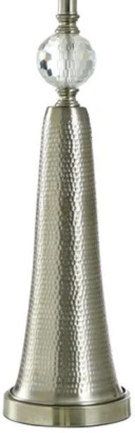 StyleCraft Silver/White 34" Brushed Steel Table Lamp-2