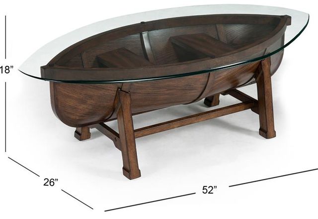 Magnussen Home® Beaufort Glass/Dark Oak Oval Cocktail Table-1