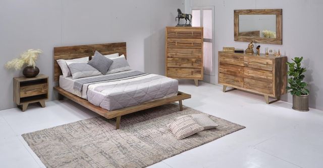 Jaipur Furniture Planck Brown King Panel Bed-1