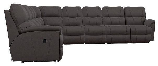 La-Z-Boy® Trouper Walnut Leather Reclining Sectional with Custom Layout Options-2