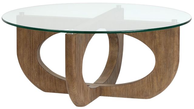 Magnussen Home® Lainey Glass Top Cocktail Table with Almond Base-0