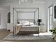 Universal Explore Home™ Modern Farmhouse Kent Coconut Metal/Pepper King Poster Bed-1