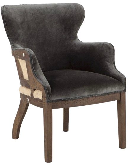 Home Trends & Design Grosvenor Elizabeth Dark Brown/Gray Accent Arm Chair-0