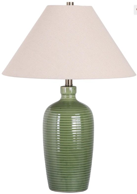 Classy Living 2-Piece Verdant Elegance Sage Green Table Lamp Set-0