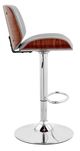 Armen Living Brock Gray/Walnut Wood/Chrome Adjustable Bar Stool-1