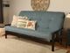 Kodiak Furniture Monterey Linen Aqua/Espresso Queen Futon with Mattress-4