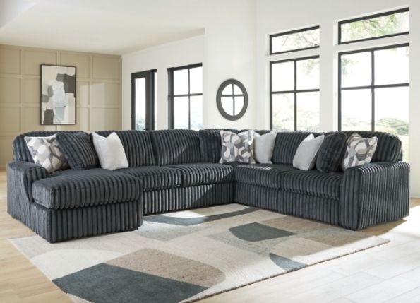 Signature Design by Ashley® Midnight-Madness 4-Piece Gunmetal U-Shape Sectional and Chaise-1