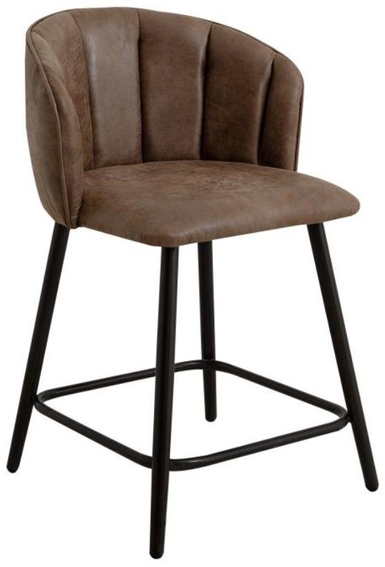 International Furniture Direct Tamesis Brown/Matte Black Barstool-0