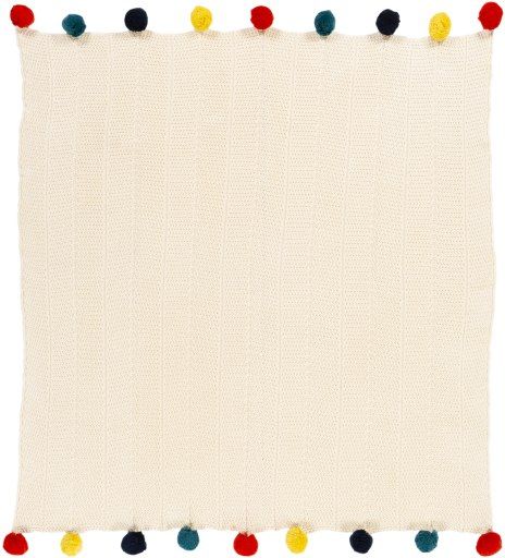 Surya Vivi Cream 50"x60" Throw Blanket-1