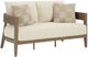 Signature Design by Ashley® Serene Bay Dark Brown/White Aluminum/Nuvella Outdoor Loveseat-0