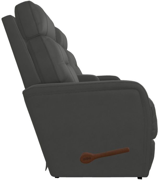 La-Z-Boy® Baron Blue Grey Leather Manual Wall Reclining Loveseat with Console-3