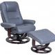 BarcaLounger® Jacque Marlene-Gray Pedestal Recliner and Ottoman-1