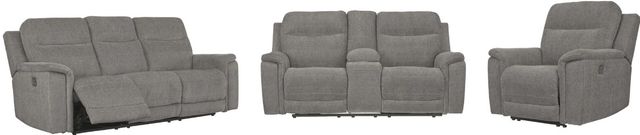 Signature Design by Ashley® Mouttrie 3-Piece Smoke Living Room Set with Reclining Sofa-0