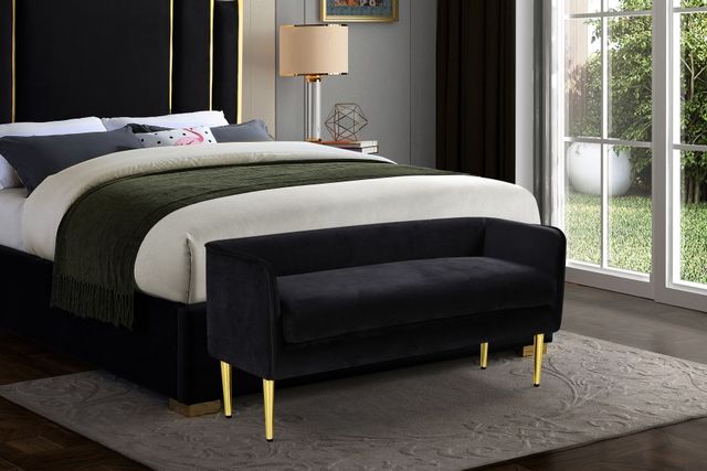 Meridian Furniture Audrey Black Velvet Accent Bench -3