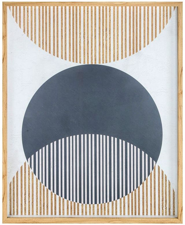 Moe's Home Collection Devotion Blue/Brown Abstract Print-0