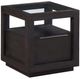Modus Furniture Oxford Glass Top End Table with Basalt Gray Base-0