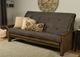 Kodiak Furniture Washington Suede Gray/Rustic Walnut Queen Futon with Mattress-3