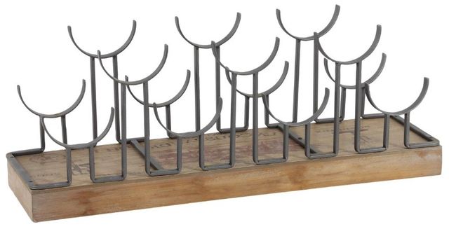 Deco Marche Brown 7-Bottle Wine Rack-0