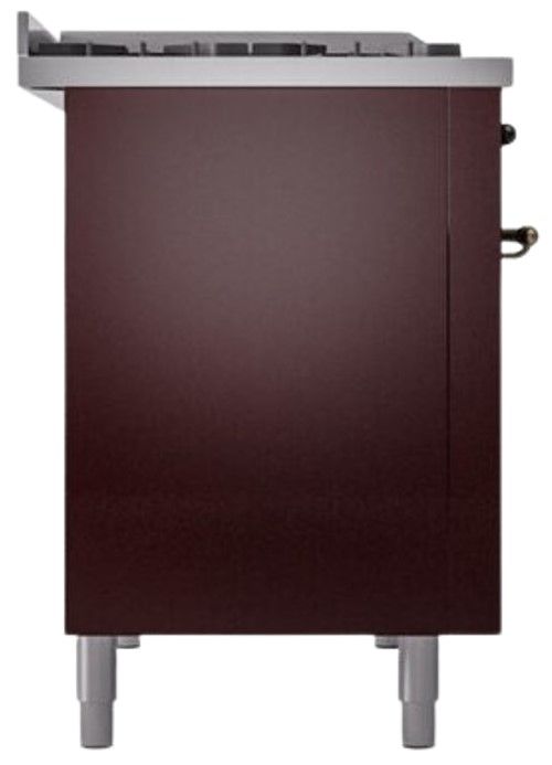 Ilve® Nostalgie II Series 48" Burgundy Pro Style Dual Fuel Range-1