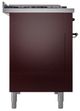 Ilve® Nostalgie II Series 48" Burgundy Pro Style Dual Fuel Range-1