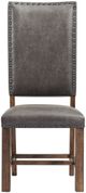 Elements International Gramercy Gray/Walnut Straight Leg Dining Side Chair-1