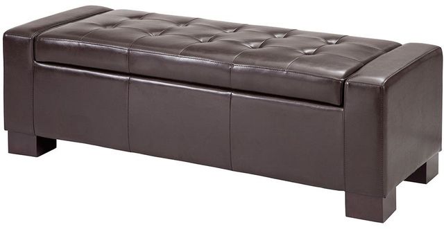 Olliix by Madison Park Brown Mirage Tufted Top Storage Bench-0