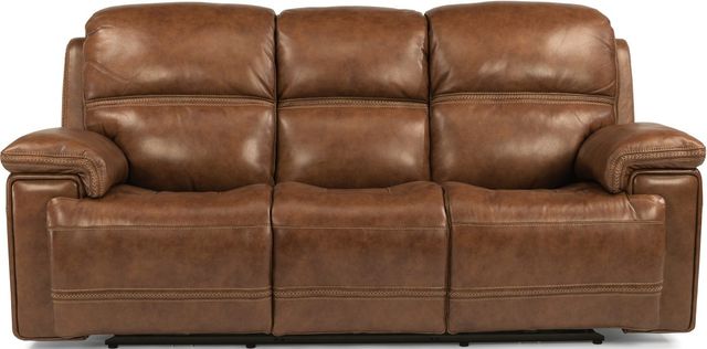 Flexsteel® Fenwick Brown Power Reclining Sofa with Power Headrests-1