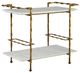 Furniture Classics Vivian Gold Bar Cart with White Marble Shelves-0