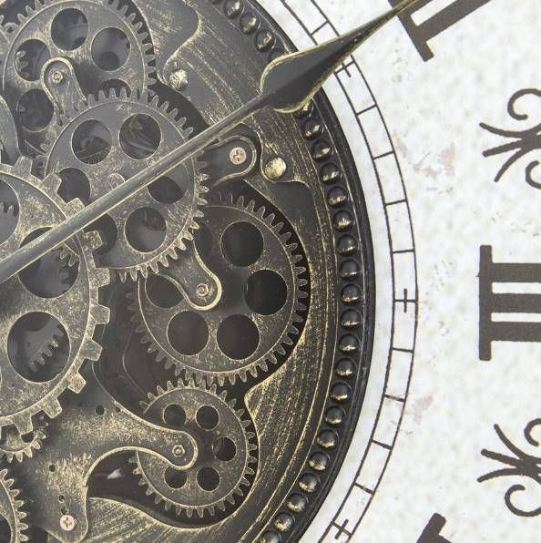 YHD Aged Bronze/White Wall Clock-3