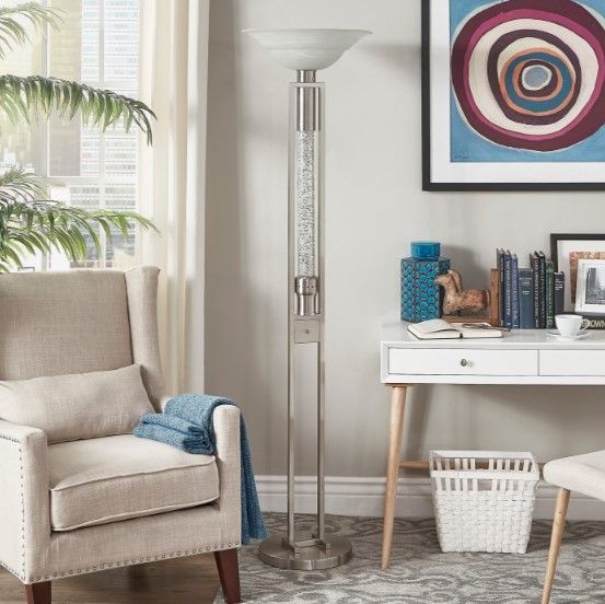 Homelegance® Lambart Satin Nickel Floor Lamp-1