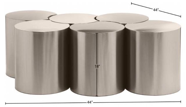 Meridian Furniture Dimple 6-Piece Silver 18" Modular Nesting Coffee Table Set-1