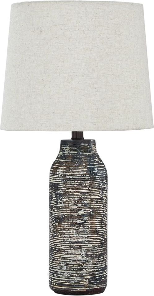Signature Design by Ashley® Mahima Black/White Paper Table Lamp-0