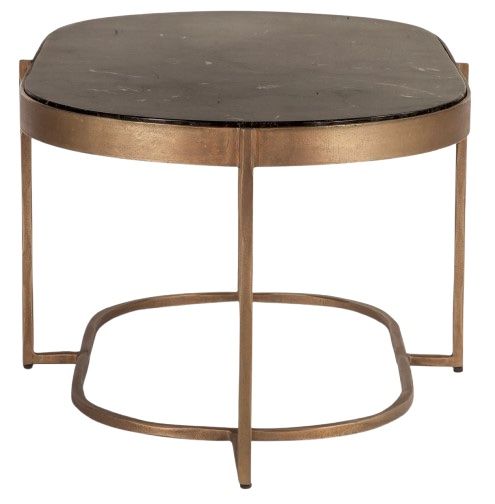 Home Trends & Design Reno Antique Brass/Black Coffee Table -2