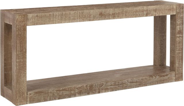 Signature Design by Ashley® Waltleigh Distressed Brown Sofa/Console Table-0
