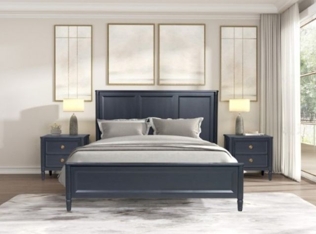 Furniture of America® Altamira 4-Piece Malta Blue Queen Bedroom Set-2