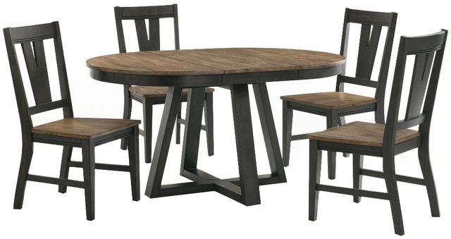 Intercon Harper Brushed Brown/Pecan Round Dining Table-2