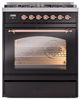 Ilve® Nostalgie II Series 30" Glossy Black Pro Style Dual Fuel Range-2
