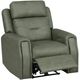 Flexsteel® Felix Forest Green Leather Power Recliner with Power Headrest and Lumbar-1