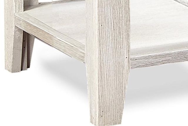 aspenhome® Eastport Drifted White Chairside Table with Brown Top -2
