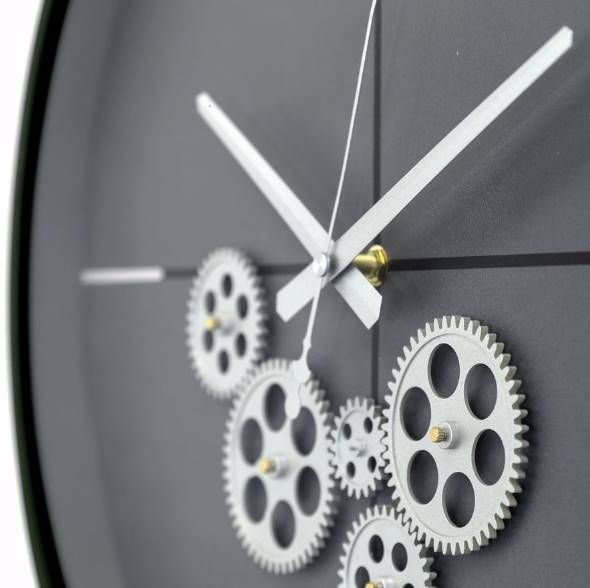 YHD Black/Gray Chic Wall Clock-4
