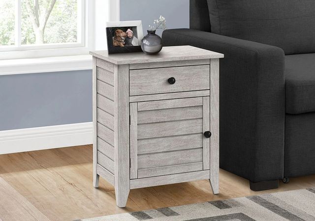 Monarch Specialties Inc. Washed Grey Veneer End Table-2