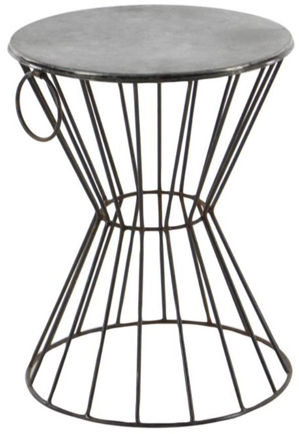 Deco Marche Gray Drum Table-1