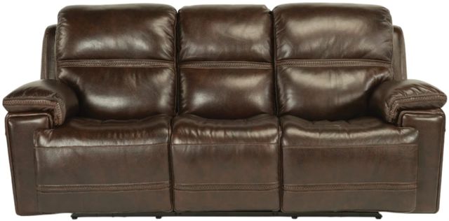 Flexsteel® Fenwick Dark Brown Power Reclining Sofa with Power Headrests-2