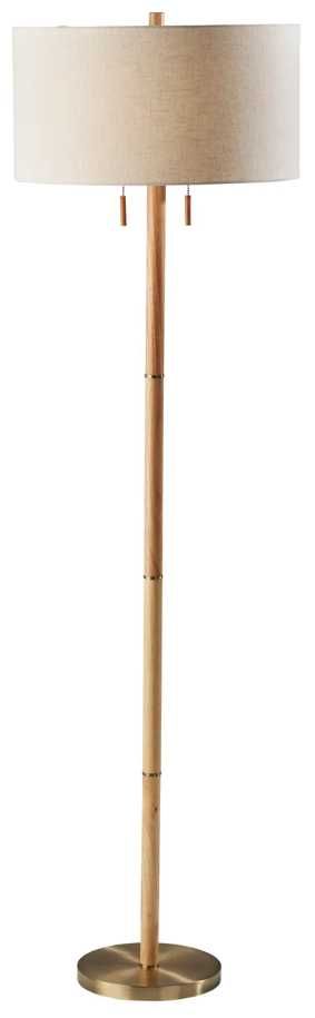 Adesso® Madeline Antique Brass Floor Lamp-0